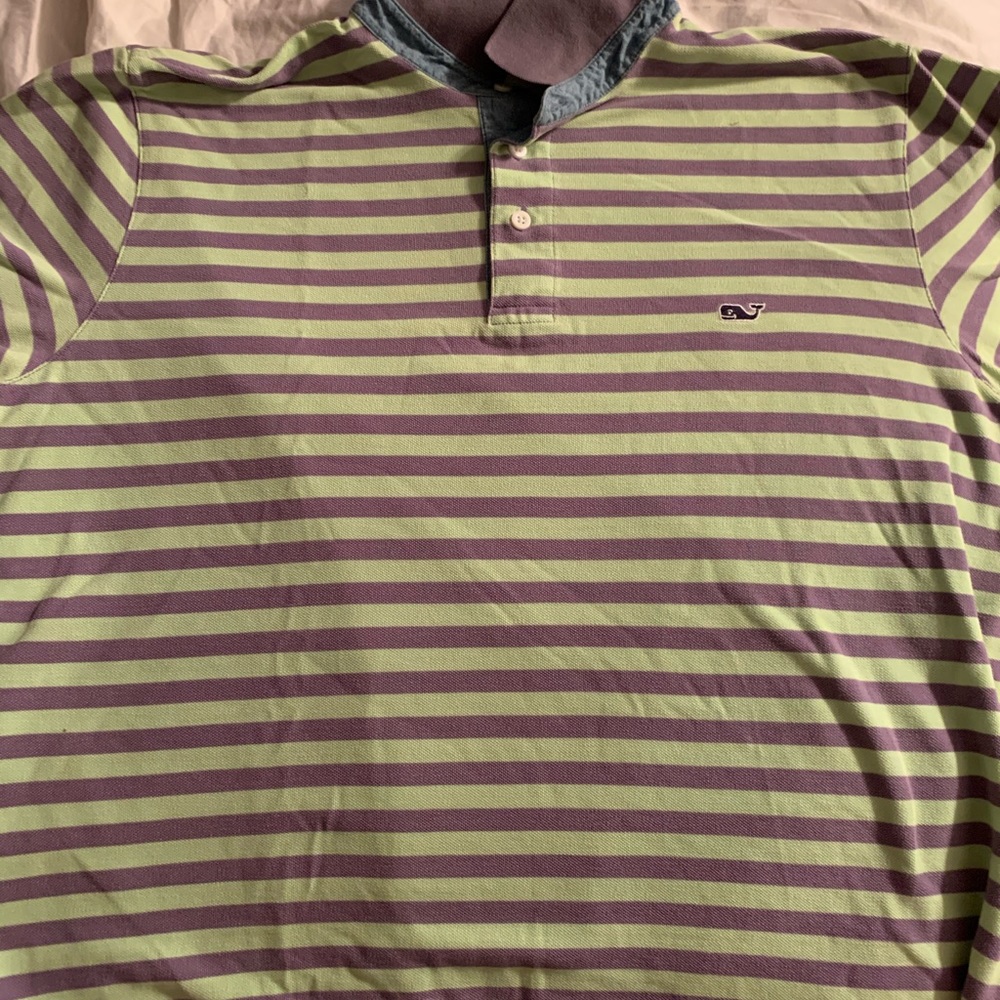 Vineyard  vines large striped green and purple